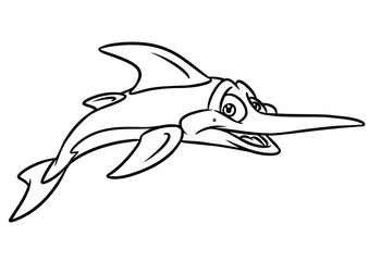 swordfish coloring page cartoon Illustrations isolated image animal character