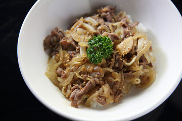 Gyudon beef bowl Japanese food