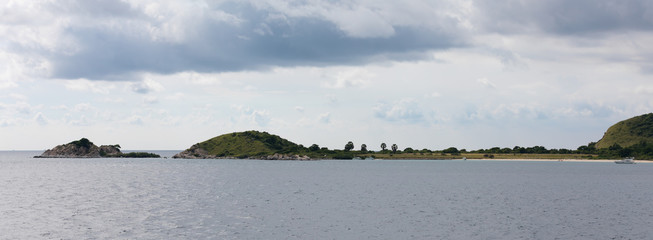 An island with hills