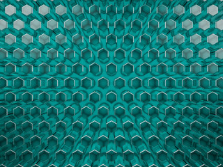 Fototapeta premium Hexagon abstract glass background. 3D rendering