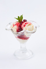 ice cream with berry jam