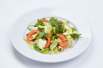 salad on the white background