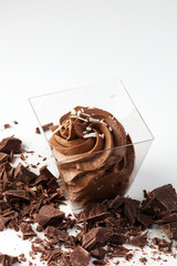 Chocolate mousse with a chocolate swirl