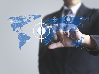 Hand touch virtual icon osocial network