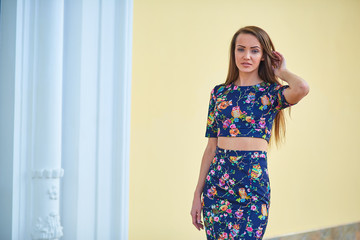 picture of a girl with long hair on the street