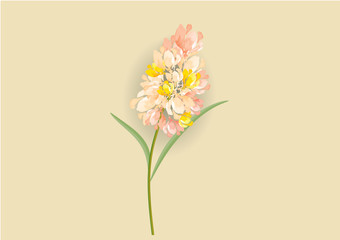  bouquet of yewllow pastel  on  background,vector illustration