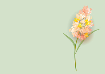  bouquet of yewllow pastel  on  background,vector illustration