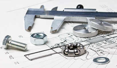 mechanical scheme and calipers