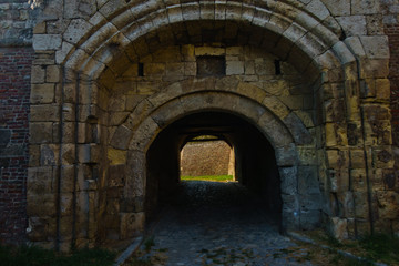 Fototapeta na wymiar Small fortress gate at Kalegdan fortress in Belgrade, Serbia