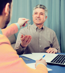 Mature man and agent occupational lease
