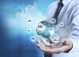 Globe  in human hand, hand holding our planet earth glowing. Earth image provided by Nasa