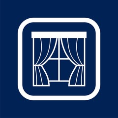 Vector curtain icon - Illustration