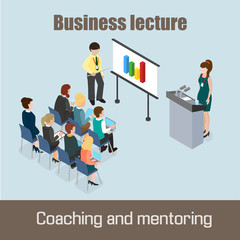 Business lecture Coaching and Mentoring concept