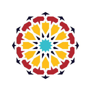 colorful geometric arabesque pattern design clip art preview