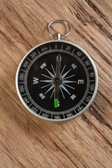 compass on wooden background