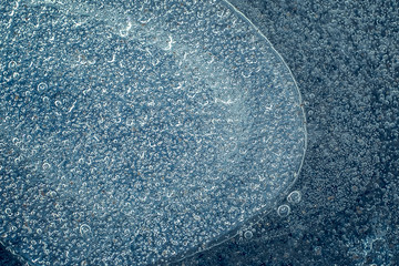 Air bubbles in thin ice
