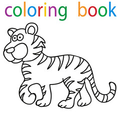 Fototapeta na wymiar book coloring cartoon tiger