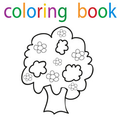 Vector, book coloring tree