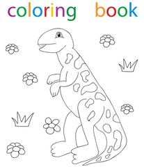 Vector, book coloring cartoon good dinosaur