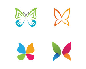Obraz na płótnie Canvas Butterfly conceptual simple, colorful icon. Logo. Vector illustration