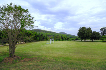 Fototapeta na wymiar Soccer field in the countryside.