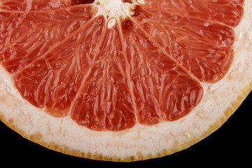 Grapefruit isolated on a black background