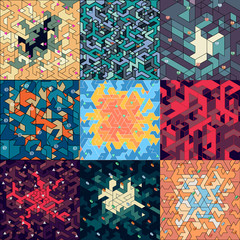 abstract geometric patterns set