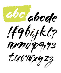 Vector Acrylic Brush Style Hand Drawn Alphabet Font