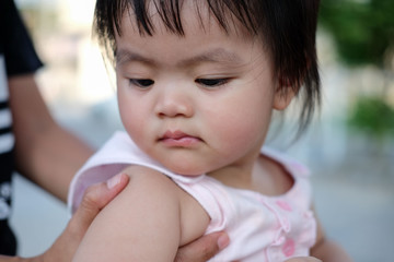 Cute Baby girl , close-up portrait, Portrait of a beautiful baby girl