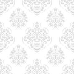 Classic seamless vector light silver pattern. Traditional orient ornament. Classic vintage background