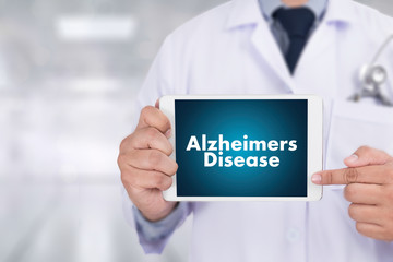 Alzheimers Disease concept Medical Report with Composition of Medicaments