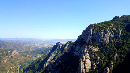 Fototapeta na wymiar View from the peak of Montserrat, Spain