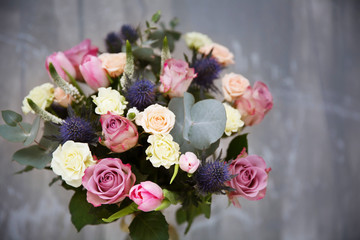 Beautiful bouquet on blurred background