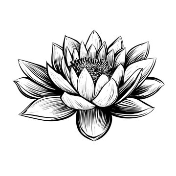 Vector water lily. Lotus illustration.