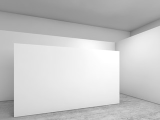 Abstract empty white interior, banners