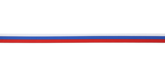 Ribbon in colors of Russian flag isolated on white