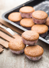 banana cup cake in a baking tray