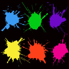 Paint color splat set. Abstract vector illustration.