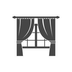 Vector curtain icon - Illustration