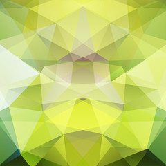 Fototapeta premium Abstract mosaic background. Triangle geometric background. Design elements. Vector illustration. Yellow, green colors.