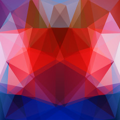 Abstract geometric style background. Vector illustration. Red, blue, white colors.