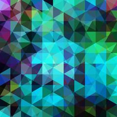 Obraz premium Background of green, blue geometric shapes. Abstract triangle geometrical background. Mosaic pattern. Vector EPS 10. Vector illustration
