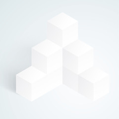 Vector 3d illustration white cubes