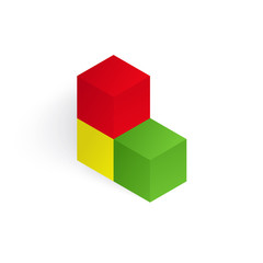 Obraz premium Vector 3d illustration color cubes