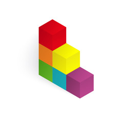 Obraz premium Vector 3d illustration color cubes