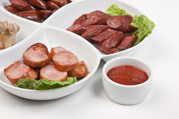 chopped sausages