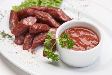chopped sausages