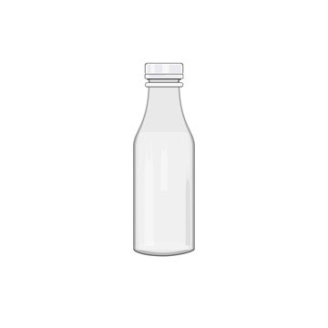 White bottle for milk, water or other liquid. Flat design. Vector illustration.