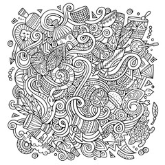 Cartoon cute doodles Africa illustration