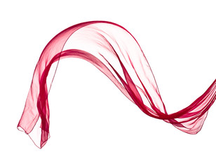Obraz na płótnie Canvas red scarf in the wind , isolated on white